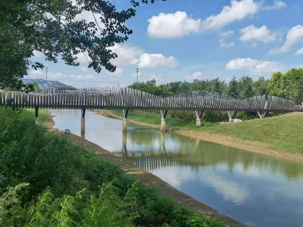 煙臺橋梁景觀工程八角河公園破繭橋施工中，敬請期待！—煙臺旭升鋼構(gòu)